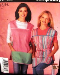 4734 POCKET COVER UP TIED APRONS PATTERN S-LG